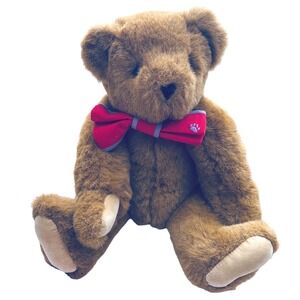 Vermont Teddy Bear Company Brown Bear 16" Plush Red Bow Tie Classic Teddy